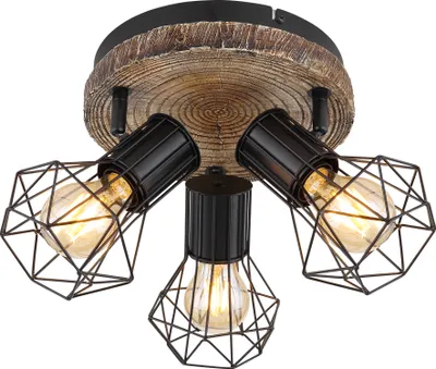Obrázok produktu pre GLOBO 54017W-3, Čierna, Kov, Plast, IP20, I, E27, LED