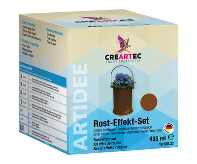 Produktbild von CREARTEC Einsteigersets Metallgrund Oxidation rotbraun - Zum Erzeugen von Rosteffekten - 1858627