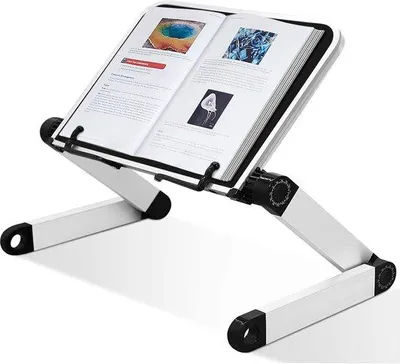 Immagine prodotto di Ibenzoa®: Supporto regolabile ed ergonomico per libri, ideale per l'uso in casa e in ufficio. Adatto per libri di grandi dimensioni e tablet, dimensioni 50x25x4 cm, regolabile a intervalli di 15°, dotato di 2 fermalibri in gomma