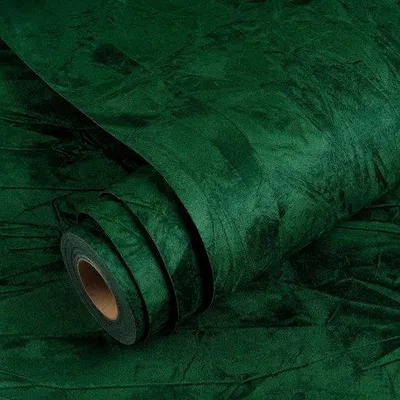 Obrázek produktu pro Tmavě zelená samolepicí sametová tapeta