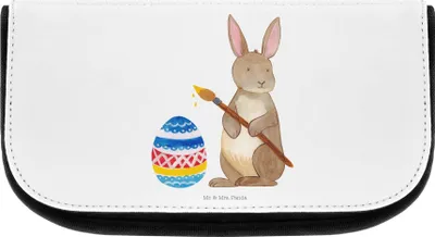 Produktbild von Mr. & Mrs. Panda Kosmetiktasche Hase Eier Malen - Weiß - Geschenk, Toilettentasche, Osterhase, Make-up Täschchen, Ostergrüße, Kaninchen, kosmetik organizer, Ostern, Frohe