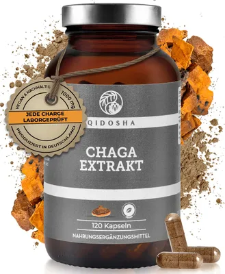Zdjęcie produktu dla Suplement diety Qidosha Chaga ekstrakt, 120 kapsułek