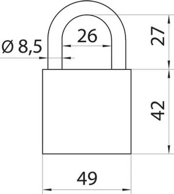 Produktbild von ABUS 818/50 Stahl-Vorhängeschloss, 3 Bohrmuldenschlüssel