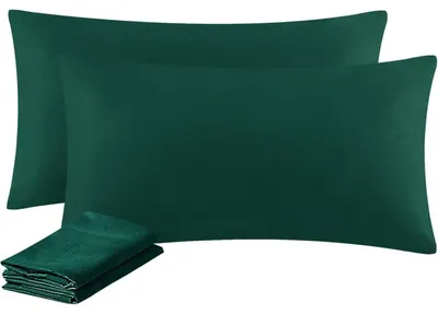 Produktbild von Kissenbezug 40x80 cm Dunkelgrün 2er Set Mikrofaser Bügelfrei