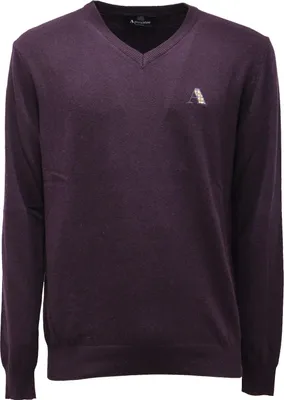 Obrázek produktu pro 5376AF AQUASCUTUM fialový viskózový/vlněný svetr s výstřihem do V mužský
