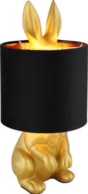 Produktbild von Globo Lighting Tischleuchte Kunststoff goldfarben matt, 1x E27