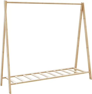 Produktbild von Kleiderständer mit Ablagen 106x34x102 cm Bambus - Garderobenständer 4008904