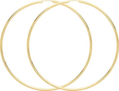 Image de Boucles d'Oreilles Créoles Femme Or 375/1000 - 80mm; TRS15707MM80
