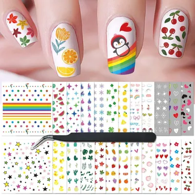 Immagine prodotto di Adesivi a forma di cuore, confezione da 24 pezzi, ideali per la nail art, adatti a donne e ragazze