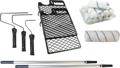 Immagine prodotto di Set professionale per pittori Rullo per pittori Asta telescopica Staffa a innesto Griglia per pittori 20 pz