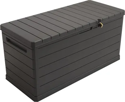 Produktbild von Außenaufbewahrungsbox 350 l – Gartenbox Grau 118,5 x 52 x 57 cm – Tragegriffe – Wasserfest ArtPlast