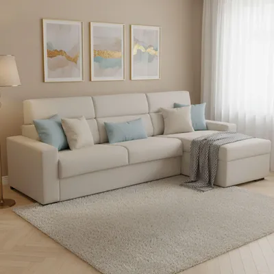 Immagine prodotto di Celleno - Divano Letto con Penisola, 280x160 cm Beige, Sfoderabile  Italy