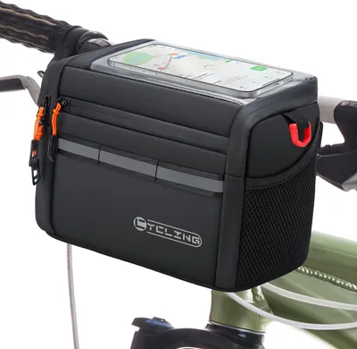 Produktbild von Lenkertasche Fahrrad, Isolierte Fahrradtasche Lenker für E Bike und Fahrrad, 4L Fahrradkorb vorne Tasche mit Einstellbar Touchscreen und abnehmbar Schultergurt