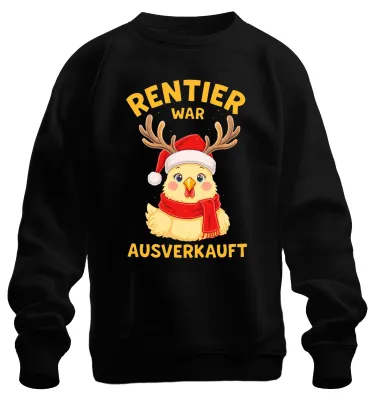 Immagine prodotto di Renna esaurita divertente pullover felpato unisex regalo di Babbo Natale, nero, XL