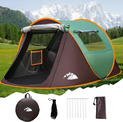 Produktbild von Campingzelt für 2 Personen, Kuppelzelt, Pop Up Zelt, Wasserdicht Wurfzelt, mit Heringe + Spannseile für Familien, Camping