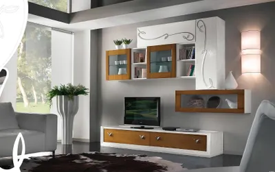 Produktbild von tv Wand Wohnwand Anbauwand Wohnzimmer Möbel luxus  rtv Wohnwände Schrank Regal
