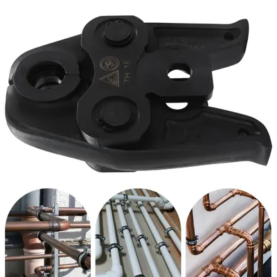 Produktbild von TH18 Pressbacke - Rohr-Crimpbacke - 18 mm - Ersatzbacke - Für PEX-, PB-, Aluminium-, Kunststoff- und Kupferrohre - Schwarz