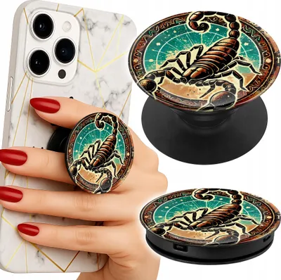 Image de Porte-téléphone Popsocket pour doigt/Signe du zodiaque, Scorpion
