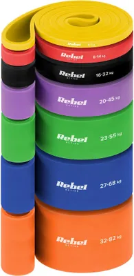Produktbild von Rebel RBA-3001 TPE-Widerstandsbänder-Set – Power Band PT-S7, 4–82 kg, 7 Stück