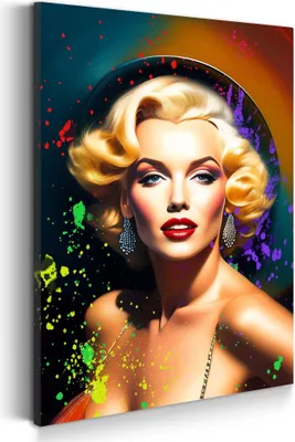 Produktbild von Beautiful Marilyn Pop Art Wandbild Leinwandbild Kunst XXL Deko: 60x90x2cm