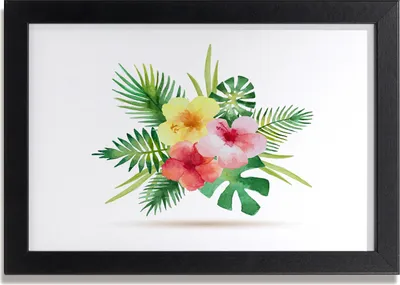Produktbild von Bild 30x20 MDF-Rahmen, Wandkunst Hawaii-Blumen