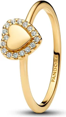 Produktbild von Pandora Ring Herz Strahlenkranz Zirkonia Vergoldet 163801C01 Gr. 48