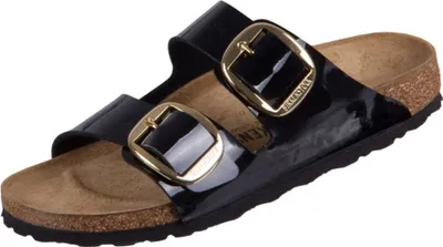 Produktbild von Birkenstock Damen Pantoletten Arizona 30131-37, 30131-38, 30131-39, 30131-42, 30131-43 BIR-1027918 Patent Black/Gold 39