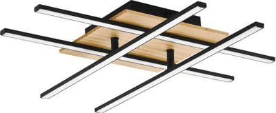 Produktbild von EGLO LED Deckenleuchte Marinello 1, Deckenlampe, Wohnzimmerlampe aus Metall, Holz, Kunststoff, in Schwarz, Natur, Weiß, Schlafzimmerlampe, warmweiß