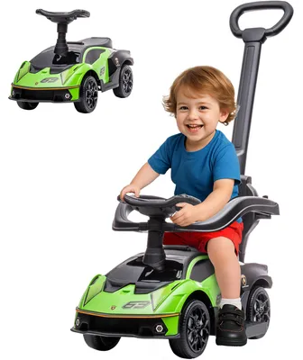 Produktbild von AIYAPLAY utschauto mit Schiebstange Rutschfahrzeug mit Lenkrad 2-in-1 Grün