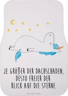 Produktbild von Mr. & Mrs. Panda Automatte Einhorn Sternenhimmel - Weiß - Geschenk, Sterne, Verrückt, Autoteppich, Unicorn, Fußmatte Auto, Fürs, PKW, Auto-Fußmatte, Einhörner