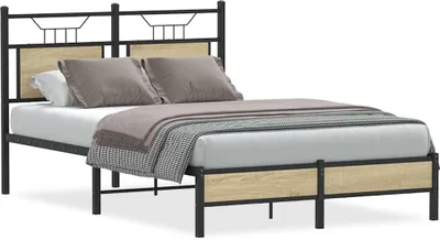 Produktbild von vidaXL Bettgestell ohne Matratze Sonoma-Eiche 120x190 cm Holzwerkstoff