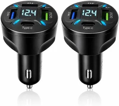 Produktbild von USB C Zigarettenanzünder - 4 Anschlüsse - kompakte Bauweise - schnelles Laden für mehrere Geräte - ShopFlot