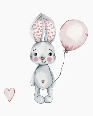 Produktbild von Zuty - Malen nach Zahlen - KANINCHEN MIT BALLON, 40x50 cm, ohne Keilrahmen