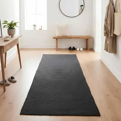 Zdjęcie produktu dla vidaXL Dywanik 60 x 200 cm, ciemnoszary, juta
