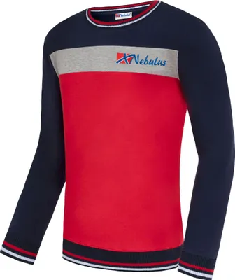 Imagen del producto de Suéter Nebulus PAUI para hombre, versátil, cuello redondo, modelo P5030, color azul marino y rojo, talla M