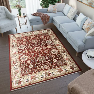 Obrázek produktu pro Tapiso Koberec RIVIOLI Moderní design Béžová červená Obývací pokoj 240 x 330 cm