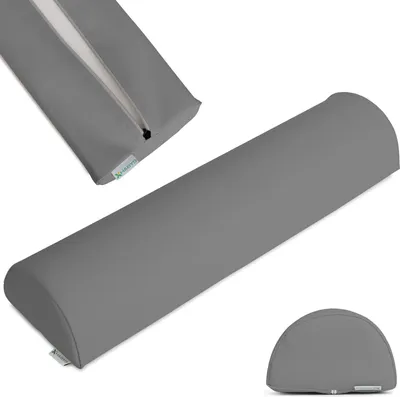 Produktbild von Habys Lagerungsrolle Halbrund, Nackenrolle, Knierolle, Lagerungskissen | für Massage und Therapie | Kniehalbrolle, 60x15x10cm | Grau | Touch Core