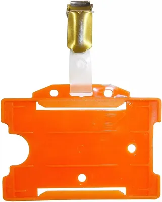 Produktbild von 1x ORANGE Ausweisset Ausweis-Set Ausweishülle Auswelter Kartenhalter+ Milchiger Lasche Clip GROSSE FARBAUSWAHL