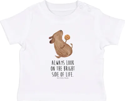 Produktbild von Mr. & Mrs. Panda Babyshirt Hund Keks 12. - 18. Monat - Weiß - Geschenk, Sprüche, Baby Shirt, Optimistisch, Hundeliebe, Kinder, Kleinkind, Hundeleckerli,  T-Shirt