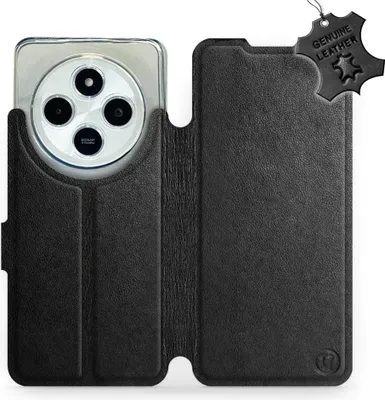Produktbild von Echtleder Handyhülle für Xiaomi POCO C75, Mobiwear Leather, Schwarz
