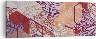 Produktbild von Bild auf Leinwand - Leinwandbild - Blatt Pflanze Blume - 140x50cm - Wand Bild - Wanddeko - Leinwanddruck - Bilder - Kunstdruck - Wanddekoration - Leinwand bilder - Wandkunst - AB140x50-3865