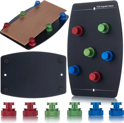 Image de Rosfix Support Magnétique Métallique – Support Magnétique pour Circuit Imprimé | 6 Aimants Réglables, Résistant à la Chaleur, 100 x 140 mm