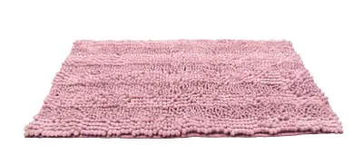 Produktbild von Chenille Badematte rutschhemmend - 50x80cm Rosa für Fußbodenheizung geeignet