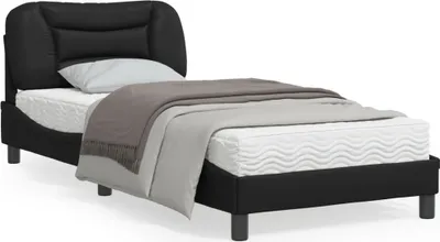 Produktbild von CLORIS Bettgestell mit LED Schwarz 90x190 cm Kunstleder 3213899