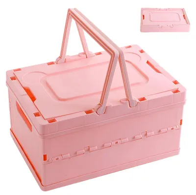 Obrázok produktu pre Omgoods – Detská úložná krabica – Skladacia úložná nádoba na hračky, 30 x 21 cm (Ružová)