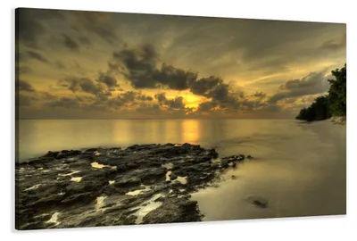 Produktbild von 5021 Sonnenuntergang über Meer Leinwandbild 120x80 cm