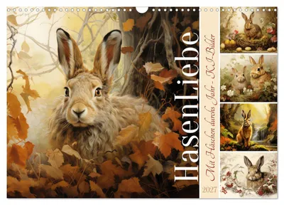 Produktbild von Hasenliebe (Wandkalender 2027 DIN A3 quer), CALVENDO Monatskalender