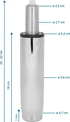 Produktbild von hjh OFFICE Gasfeder GF-S Gasdruckfeder Metall
