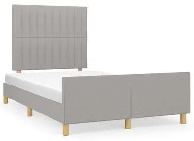Image de vidaXL Cadre de lit sans matelas gris clair 120x190 cm Tissu