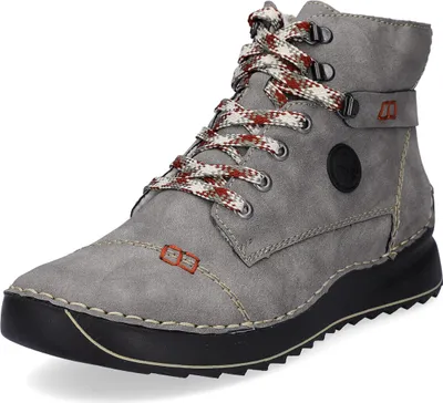 Produktbild von Rieker Damen Stiefelette Plateausohle Ziernähte warm gefüttert 51544, Größe:38 EU, Farbe:Grau